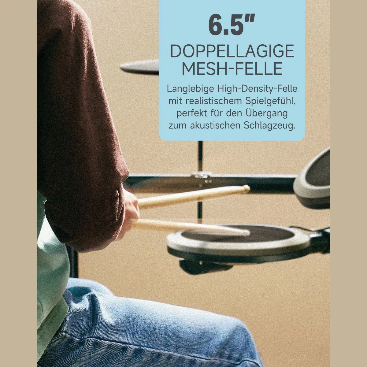 Donner DED-200 E-Schlagzeug, 450 Sounds, umfassendes Zubehör 4