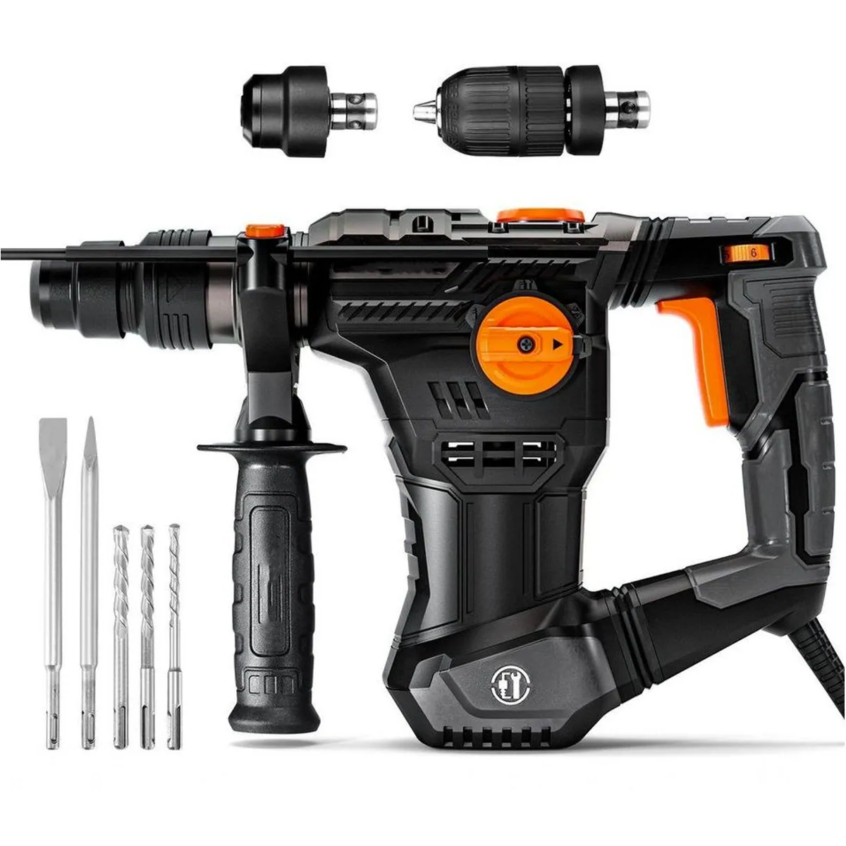 DOVAMAN Bohrhammer SDS-Plus, 4 in 1 Funktionen, 1500W Leistung, 7J Schlagenergie