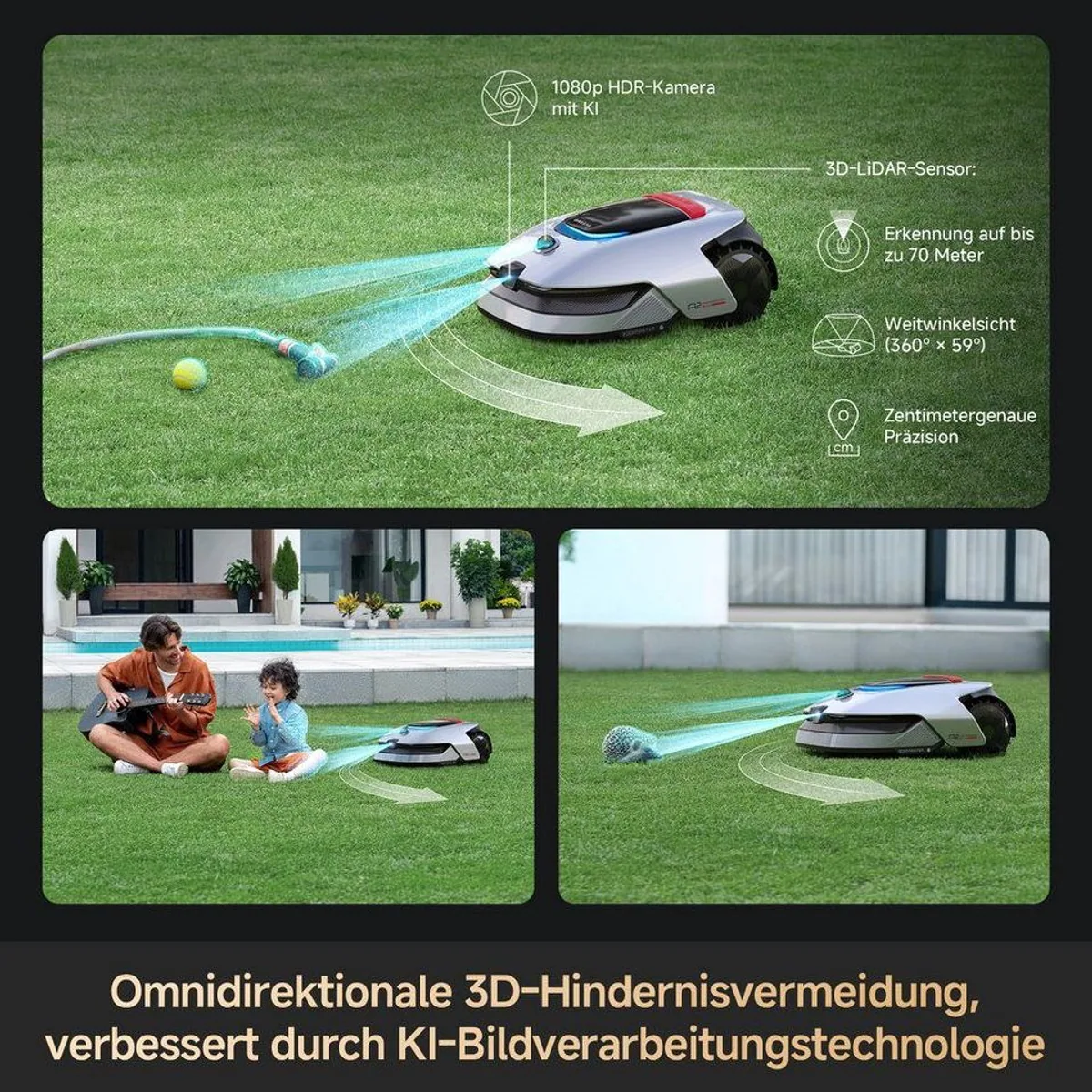 Dreame Rasenmähroboter A2, bis 1200 m² Rasenfläche, KI-Kamera, Kantenschnittsystem 4