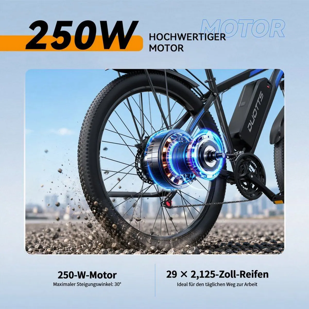 DUOTTS C29-L E-Bike, 250W Motor, 110 km Reichweite, Hydraulische Bremsen, App-Steuerung 5