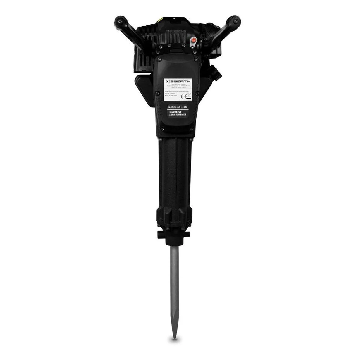 EBERTH GB1-1800 Abbruchhammer, leistungsstarker 2-Takt Motor, 700-1500 Schläge/Min, inkl. Spitz- und Flachmeißel 3