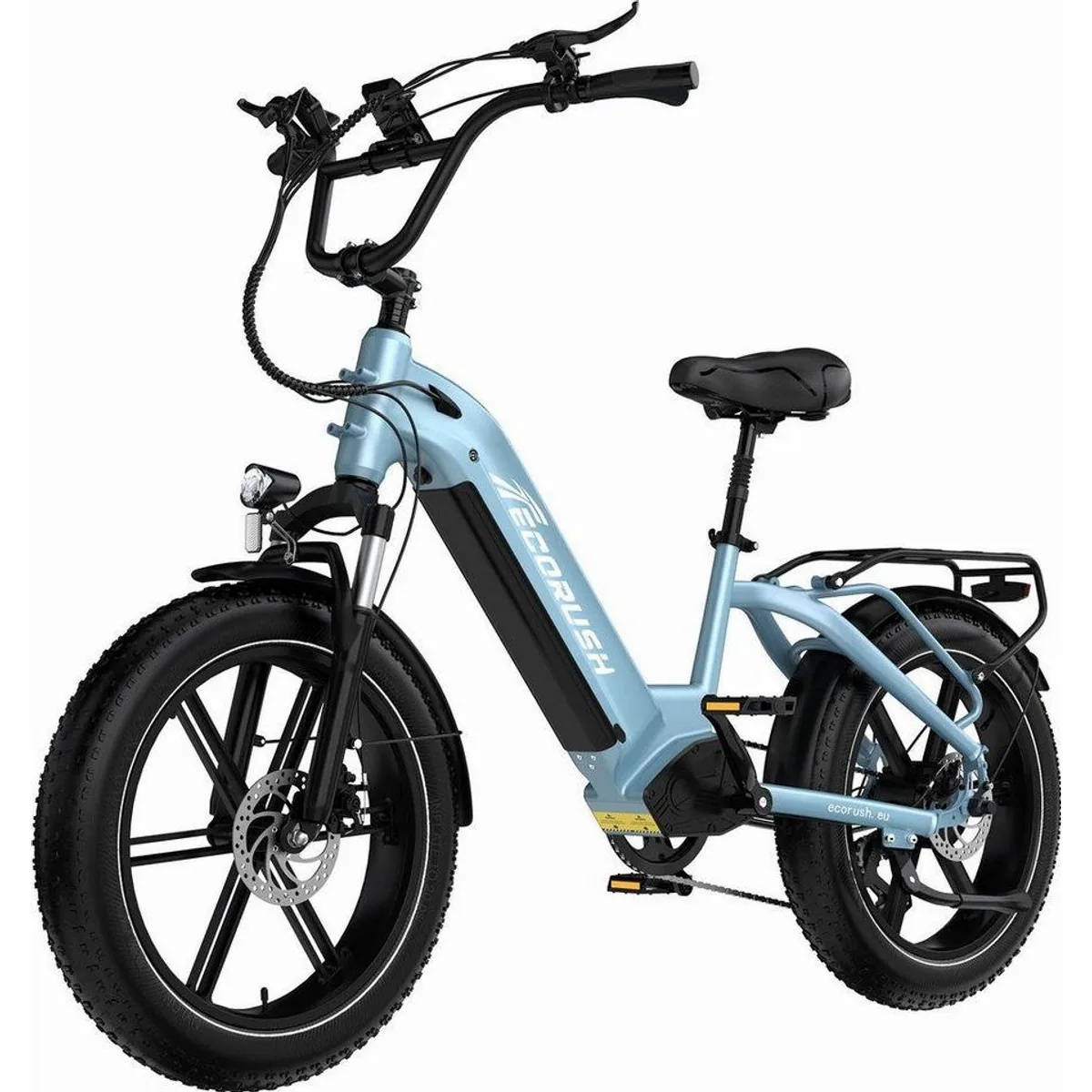 ECORUSH R6 Elektrofahrrad, leistungsstarker Motor, abnehmbarer Akku, 7-Gang Shimano - ideal für Stadt und Gelände