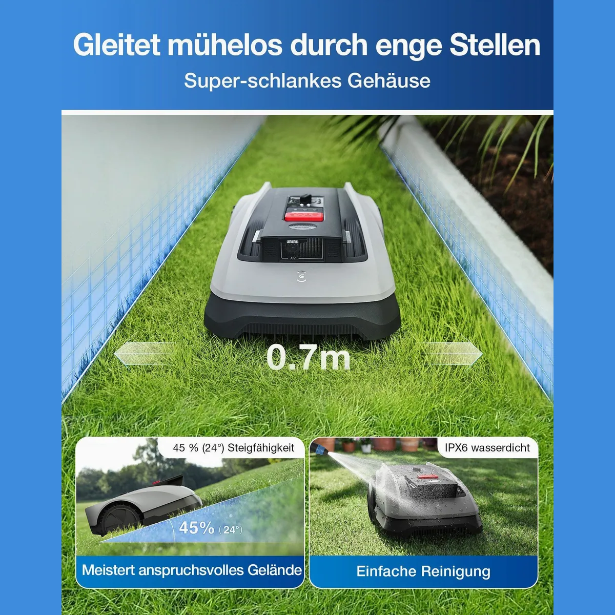 ECOVACS GOAT O600 RTK, präzise Navigation, hohe Mäheffizienz, für Rasenflächen bis 600 m² 5
