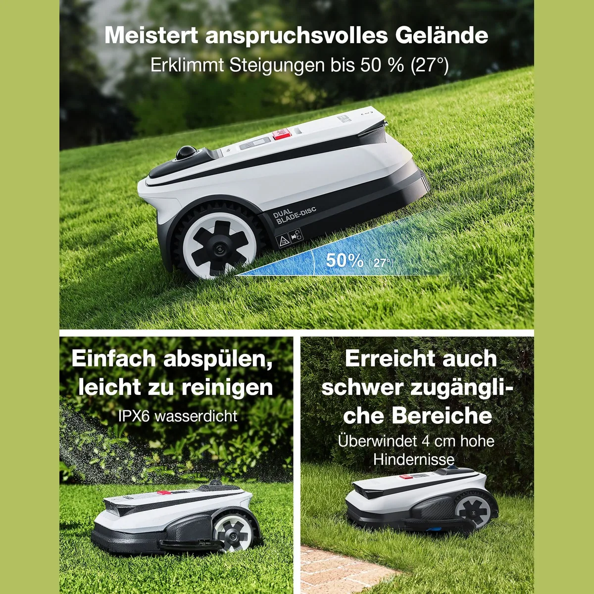 ECOVACS GOAT A1600 LiDAR PRO, präzise Dual-LiDAR Navigation, für Rasenflächen bis 1600 m² 5