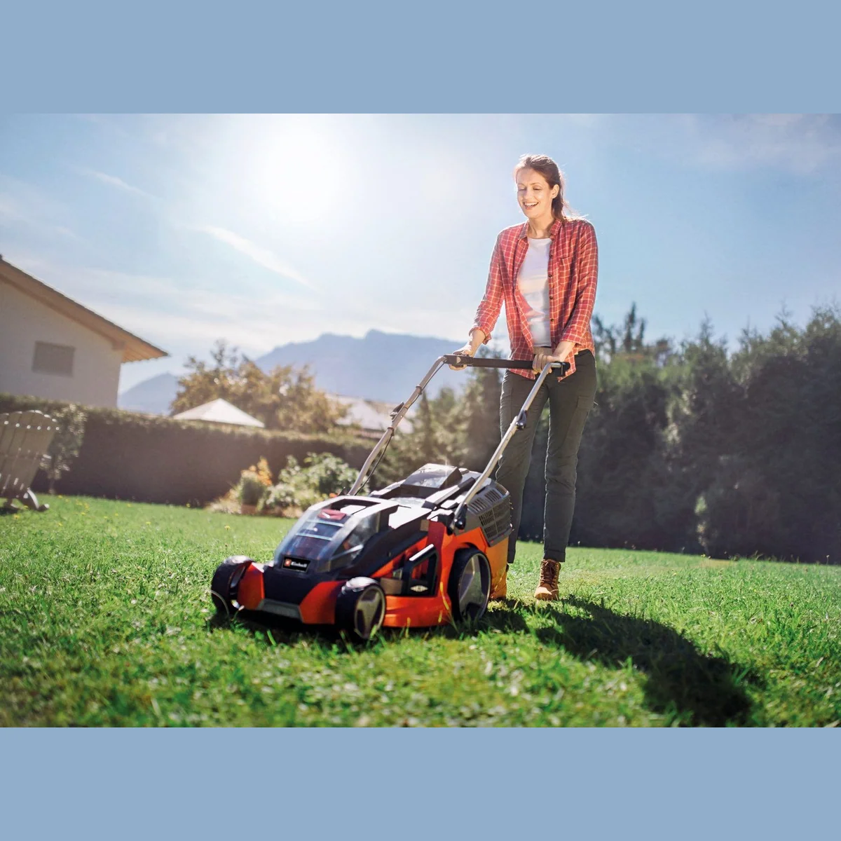 Einhell GE-CM 43 Li M, Akku-Rasenmäher mit 43 cm Schnittbreite, 2x4Ah Akkus, Mulchfunktion 3