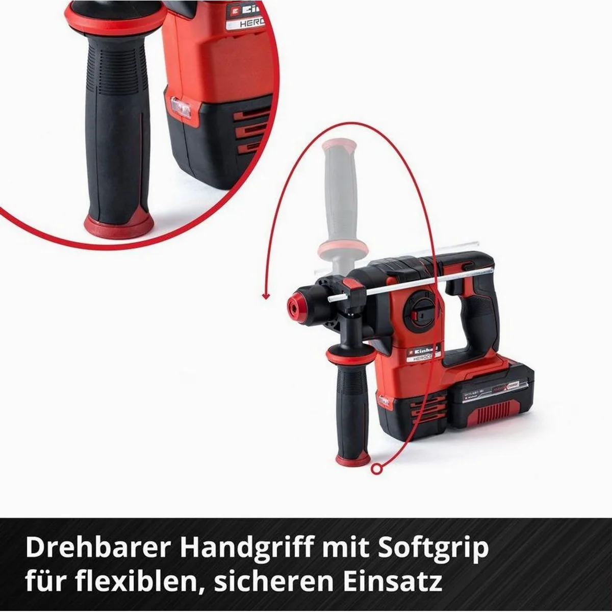 Einhell Akku-Bohrhammer HEROCCO 18/20, leistungsstarker Brushless Motor, SDS+ Werkzeugaufnahme 5