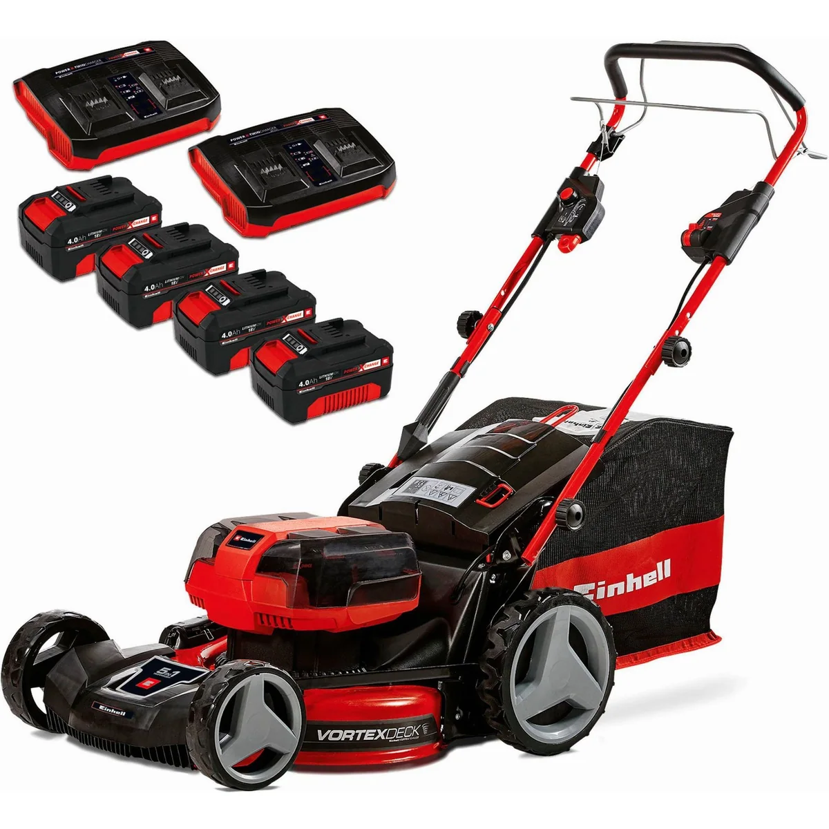 Einhell Akkurasenmäher GP-CM 36/47 S HW Li, 47 cm Schnittbreite, 4 Akkus inklusive