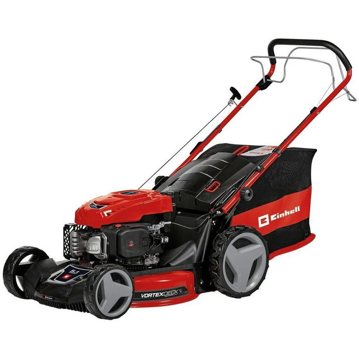 Einhell GC-PM 51/3 S HW Benzinrasenmäher, kraftvoller OHV-Motor, 5-in-1-Funktionalität