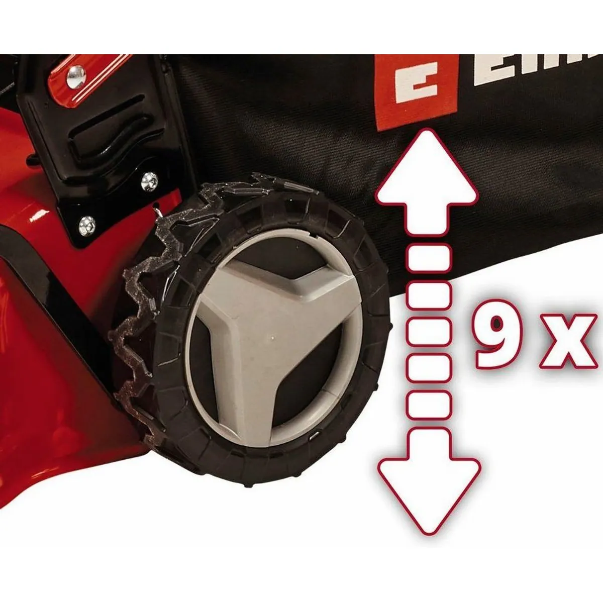 Einhell GC-PM 46/5 S Benzinrasenmäher, 46 cm Schnittbreite, neunstufige Schnitthöhenverstellung 5