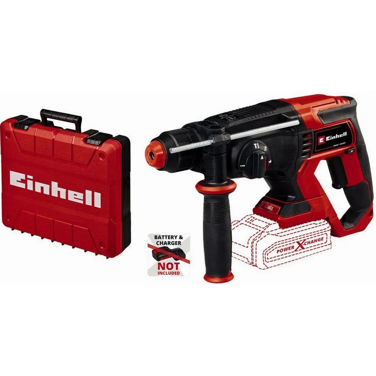 Einhell Akku-Bohrhammer TE-HD 18/20 Li - Solo, 4 Funktionen, pneumatisches Schlagwerk, ergonomisches Design