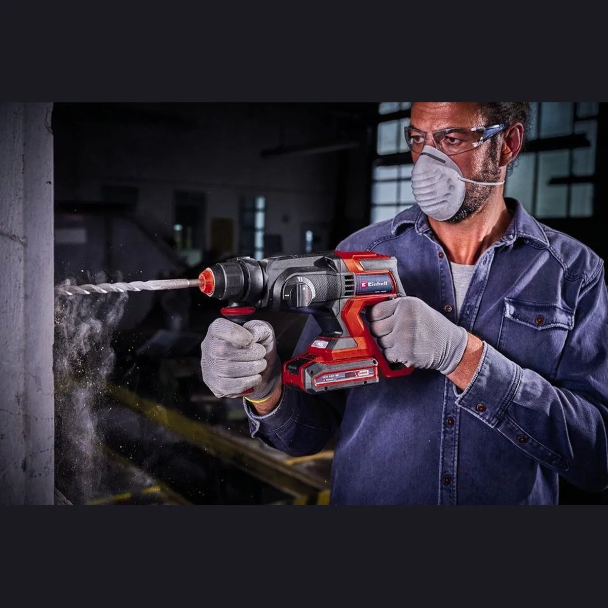 Einhell Akku-Bohrhammer TE-HD 18/20 Li - Solo, 4 Funktionen, pneumatisches Schlagwerk, ergonomisches Design 2