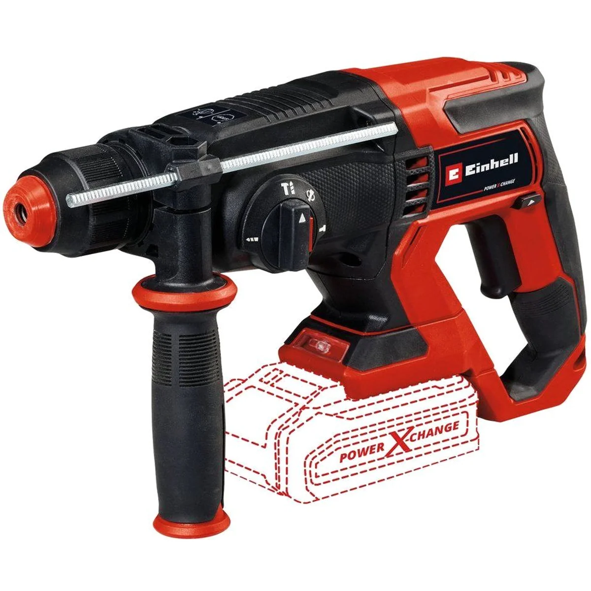 Einhell Akku-Bohrhammer TE-HD 18/20 Li - Solo, 4 Funktionen, pneumatisches Schlagwerk, ergonomisches Design 3