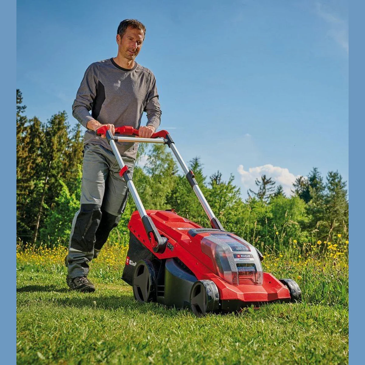 Einhell RASARRO 36/42 Akku-Rasenmäher, 42 cm Schnittbreite, 2x5,2 Ah Akkus 4