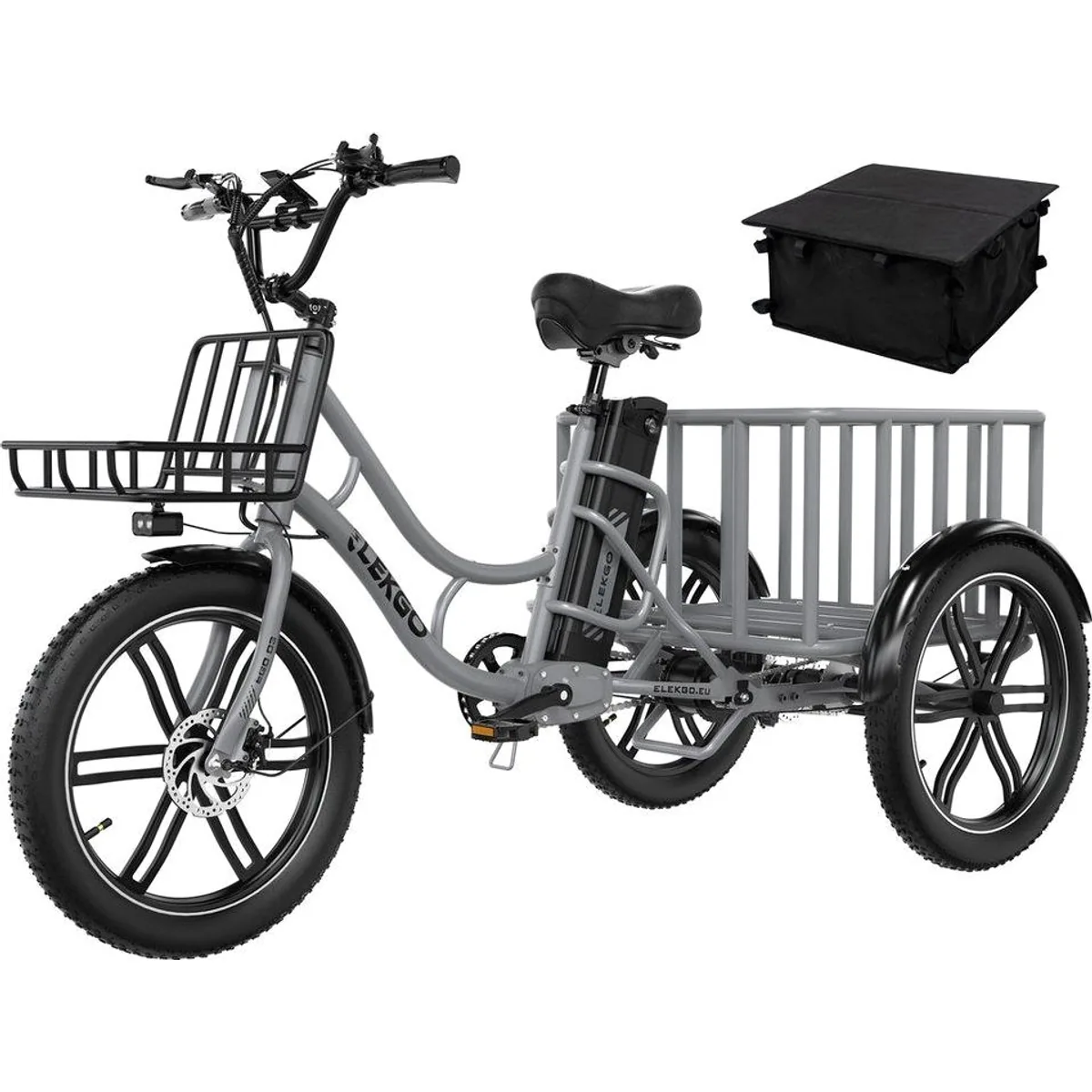 ELEKGO EGO03 E-Dreirad, kraftvoller Motor, abnehmbarer Akku, hoher Stauraum