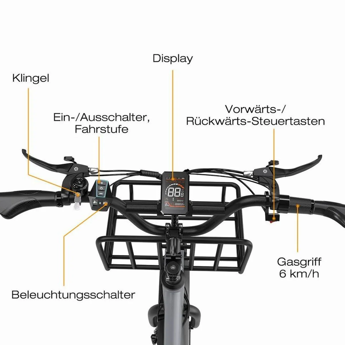 ELEKGO EGO03 E-Dreirad, kraftvoller Motor, abnehmbarer Akku, hoher Stauraum 4
