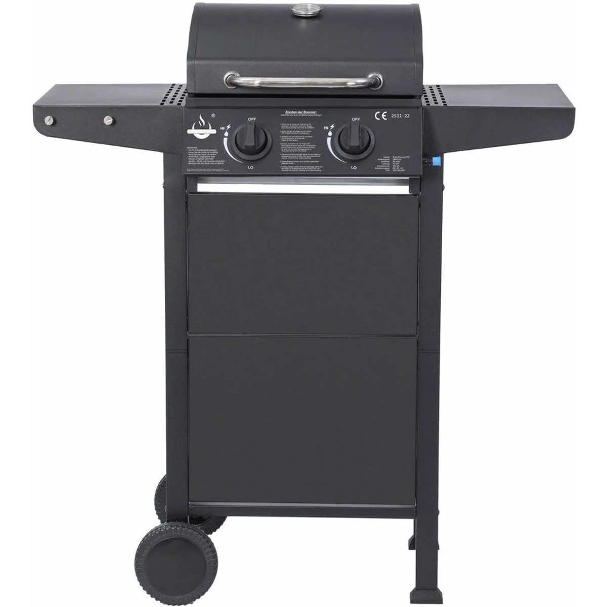 El Fuego San Jose Gasgrill, 2 Brenner, gusseisernes Grillrost, integriertes Thermometer