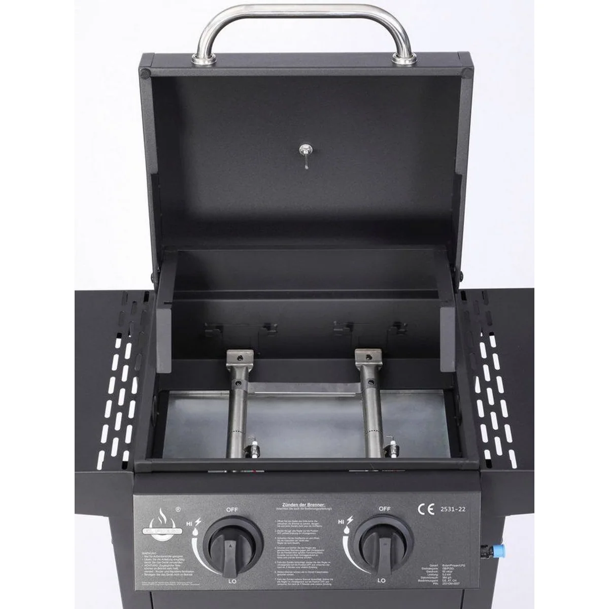 El Fuego San Jose Gasgrill, 2 Brenner, gusseisernes Grillrost, integriertes Thermometer 2