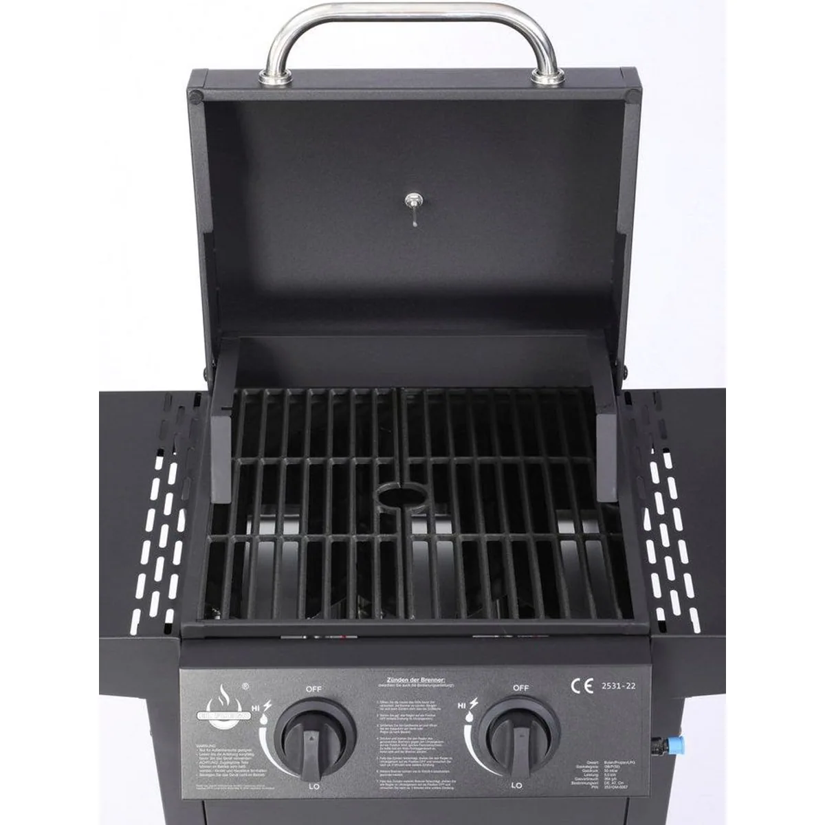 El Fuego San Jose Gasgrill, 2 Brenner, gusseisernes Grillrost, integriertes Thermometer 3