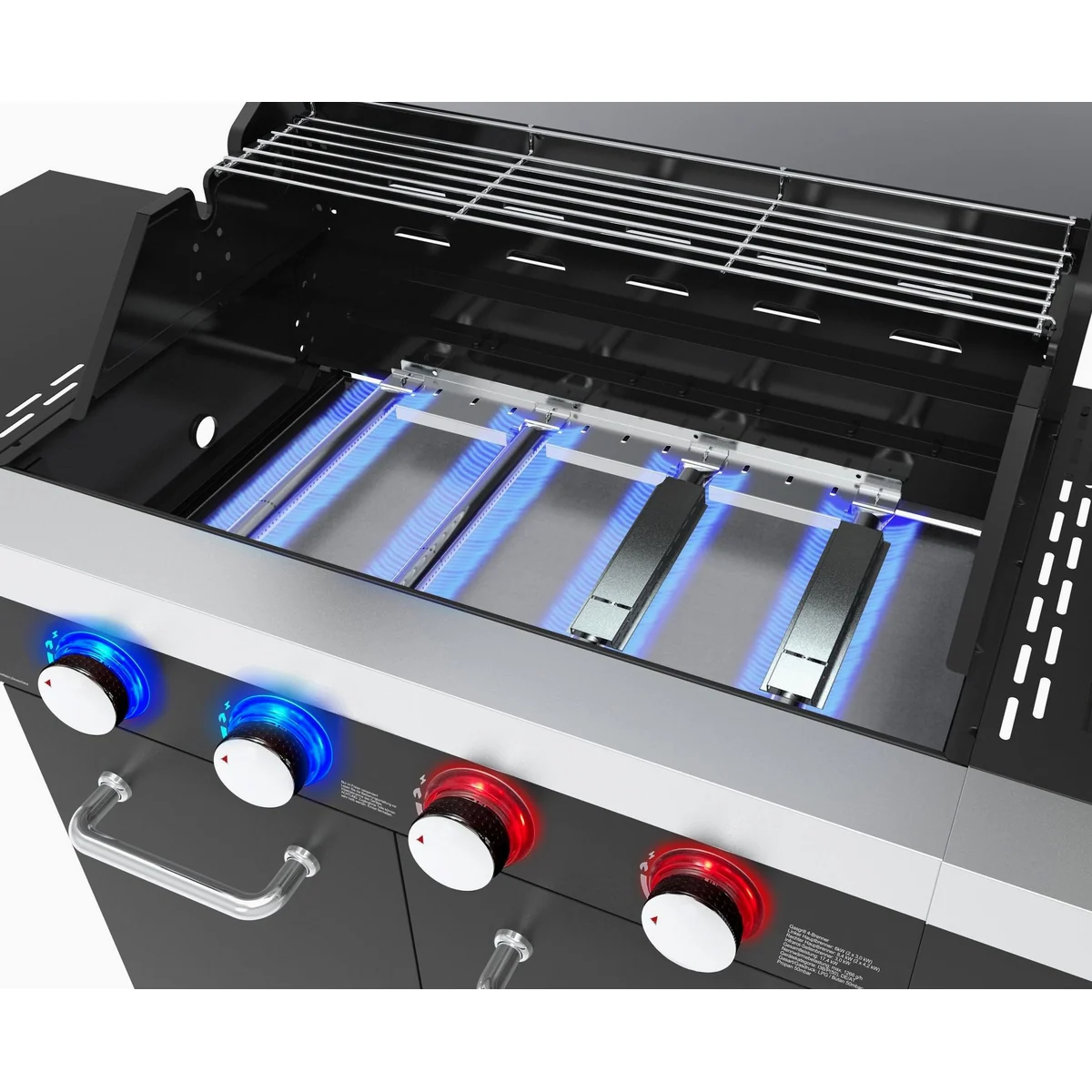 El Fuego Kingsten Gasgrill, 4 + 1 Brenner, inkl. Zubehör — Hochwertige Materialien, Infrarot-Seitenbrenner, Sichtfenster 5