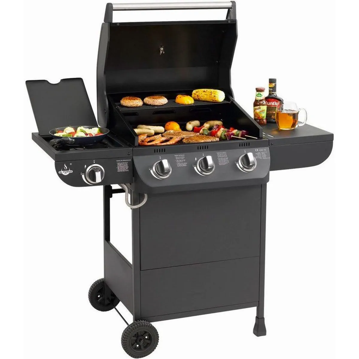 El Fuego Columbus 3+1 Gasgrill, großzügige Grillfläche und präzise Temperaturkontrolle