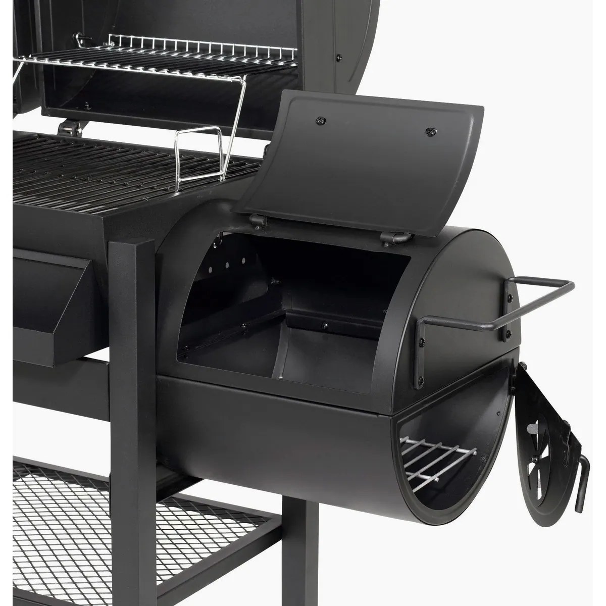 El Fuego Sierra Gas- und Holzkohlegrill, 3-in-1 Funktionalität — Edelstahl-Brenner, großzügige Grillfläche, gusseiserne Grillroste 5