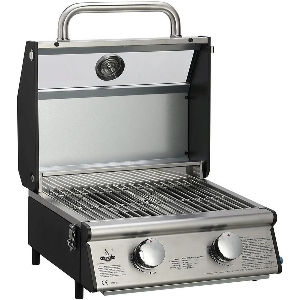 El Fuego Jesolo Gasgrill, 6 kW, zwei effiziente Brenner mit Piezozündung 3