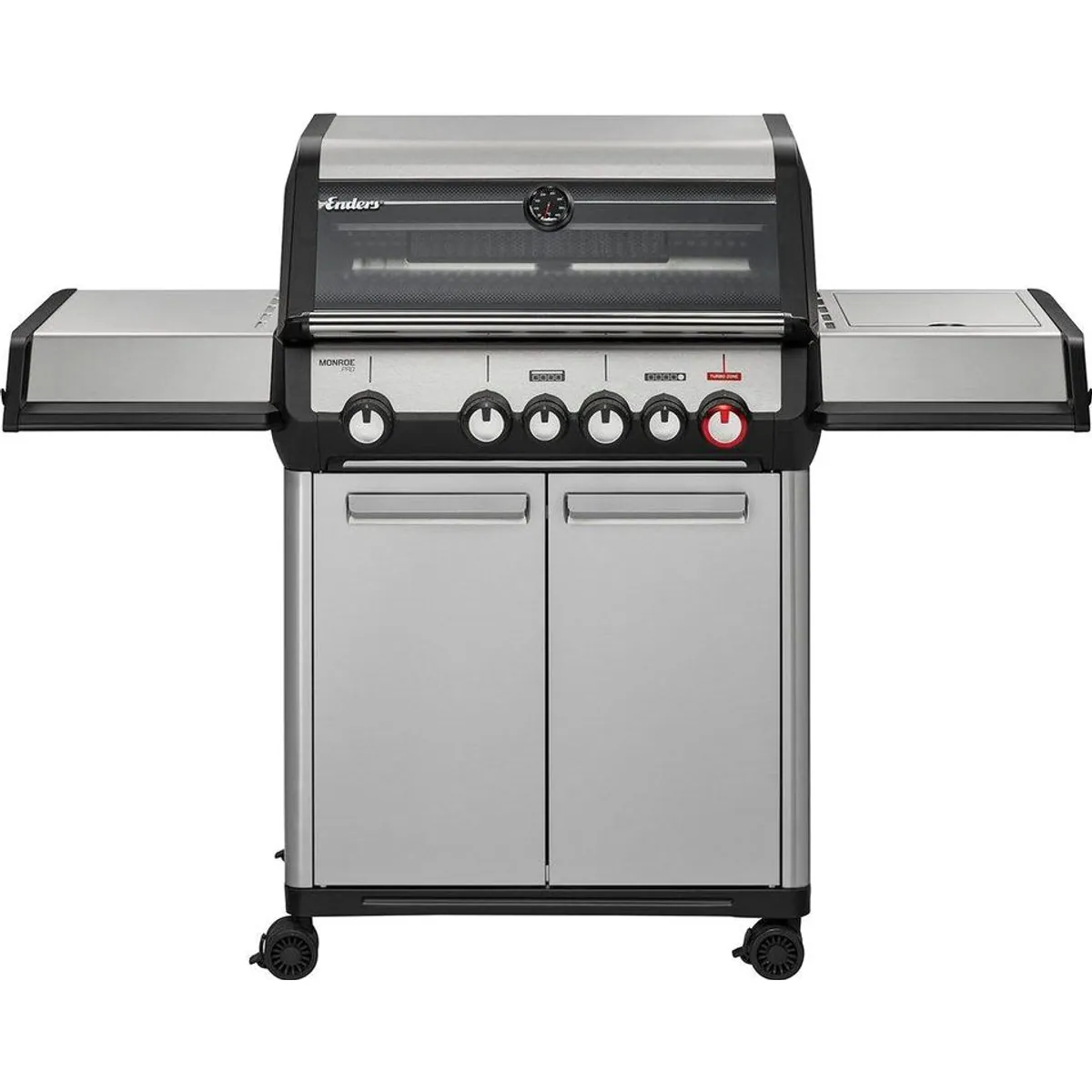 Enders Monroe Pro 4 SIKR TURBO, Hochleistungsgrill mit Sichtfenster und Infrarot-Backburner 4