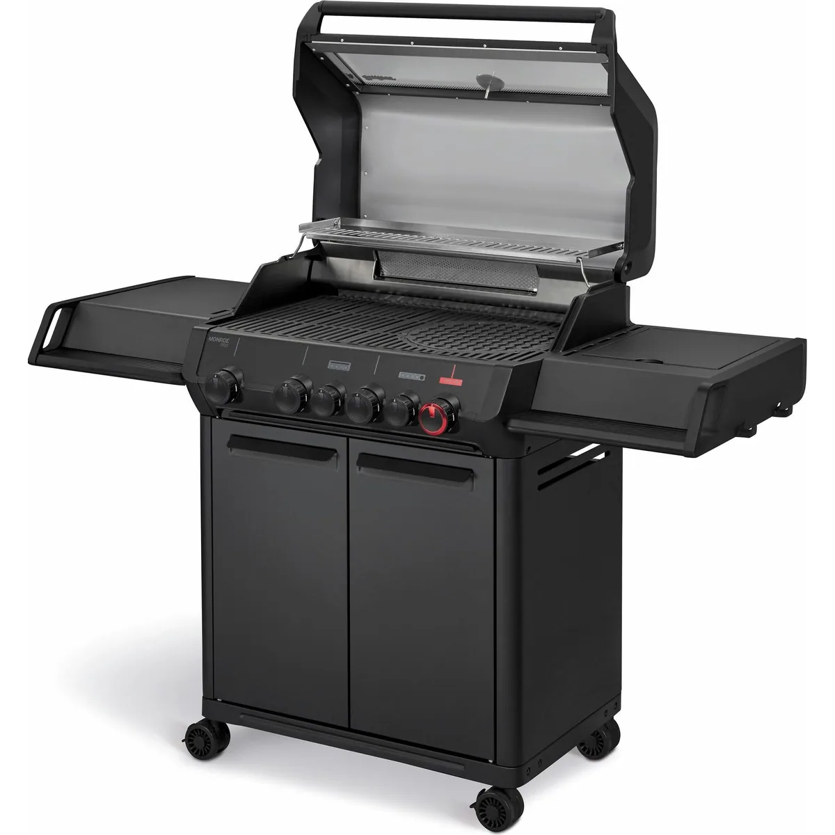 Enders Monroe Pro 4 SIKR TURBO Shadow, Hochleistungsgrill mit Sichtfenster und Infrarot-Backburner