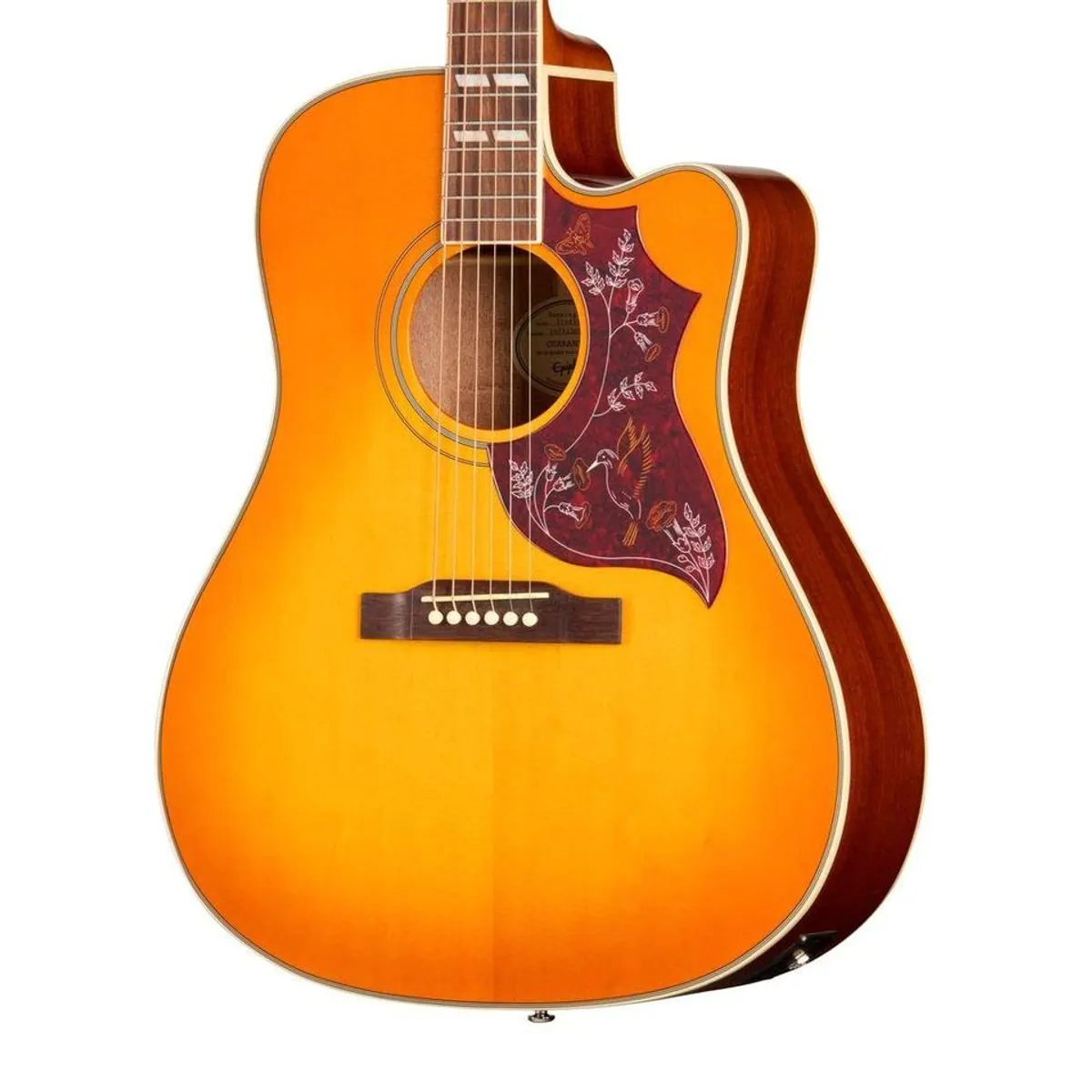Epiphone Hummingbird Studio EC, elektroakustische Dreadnought-Gitarre, massiver Body, Cutaway-Design 3
