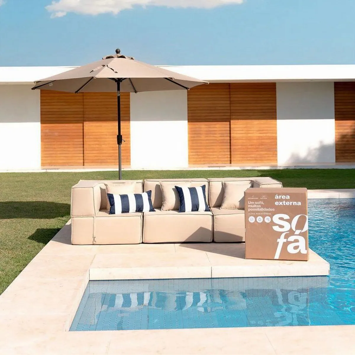 Ertex Zimma Ecksofa, modulares Outdoor Lounge Set für stilvolle Entspannung