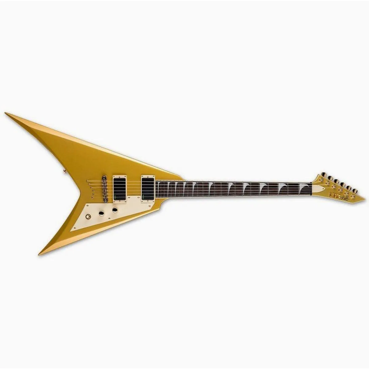 ESP LTD KH-V MGO, Metallic Gold Finish, EMG Bone Breaker Tonabnehmer, durchgehender Hals 2