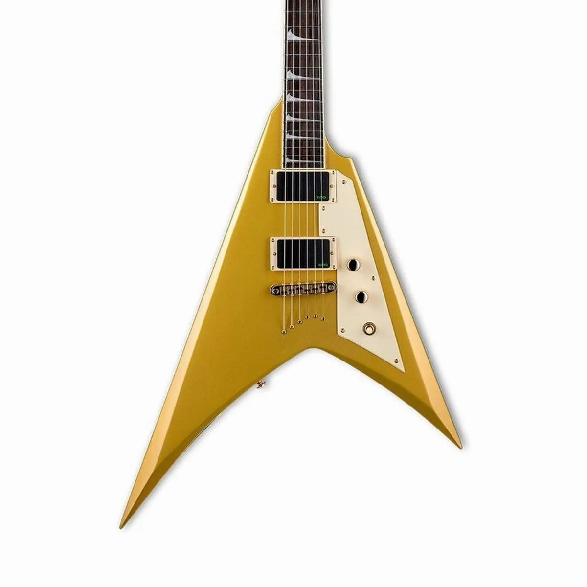 ESP LTD KH-V MGO, Metallic Gold Finish, EMG Bone Breaker Tonabnehmer, durchgehender Hals 5