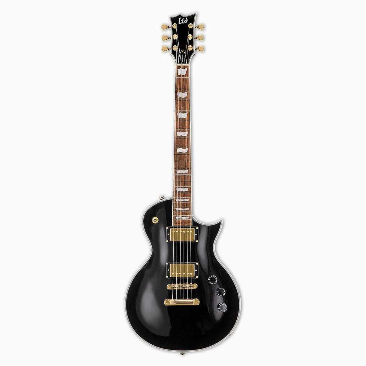 ESP LTD EC-256 BLK E-Gitarre, Mahagoni-Korpus, gebackenes Jatoba-Griffbrett, goldfarbene Hardware