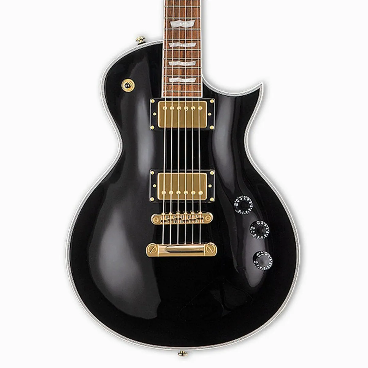ESP LTD EC-256 BLK E-Gitarre, Mahagoni-Korpus, gebackenes Jatoba-Griffbrett, goldfarbene Hardware 4