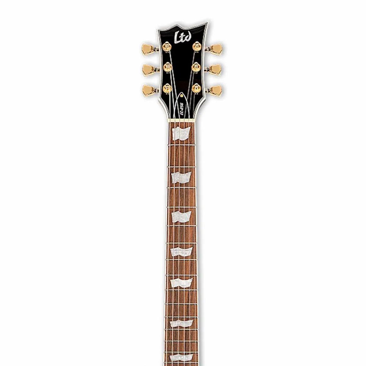 ESP LTD EC-256 BLK E-Gitarre, Mahagoni-Korpus, gebackenes Jatoba-Griffbrett, goldfarbene Hardware 5