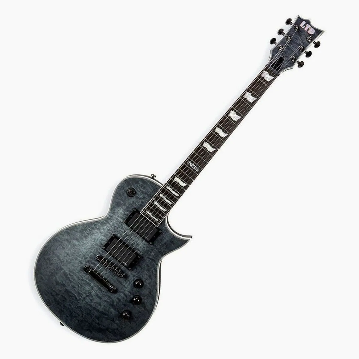 ESP LTD EC-401 QM, hochwertige Verarbeitung, aktive EMG Tonabnehmer, limitierte Edition — See Thru Black