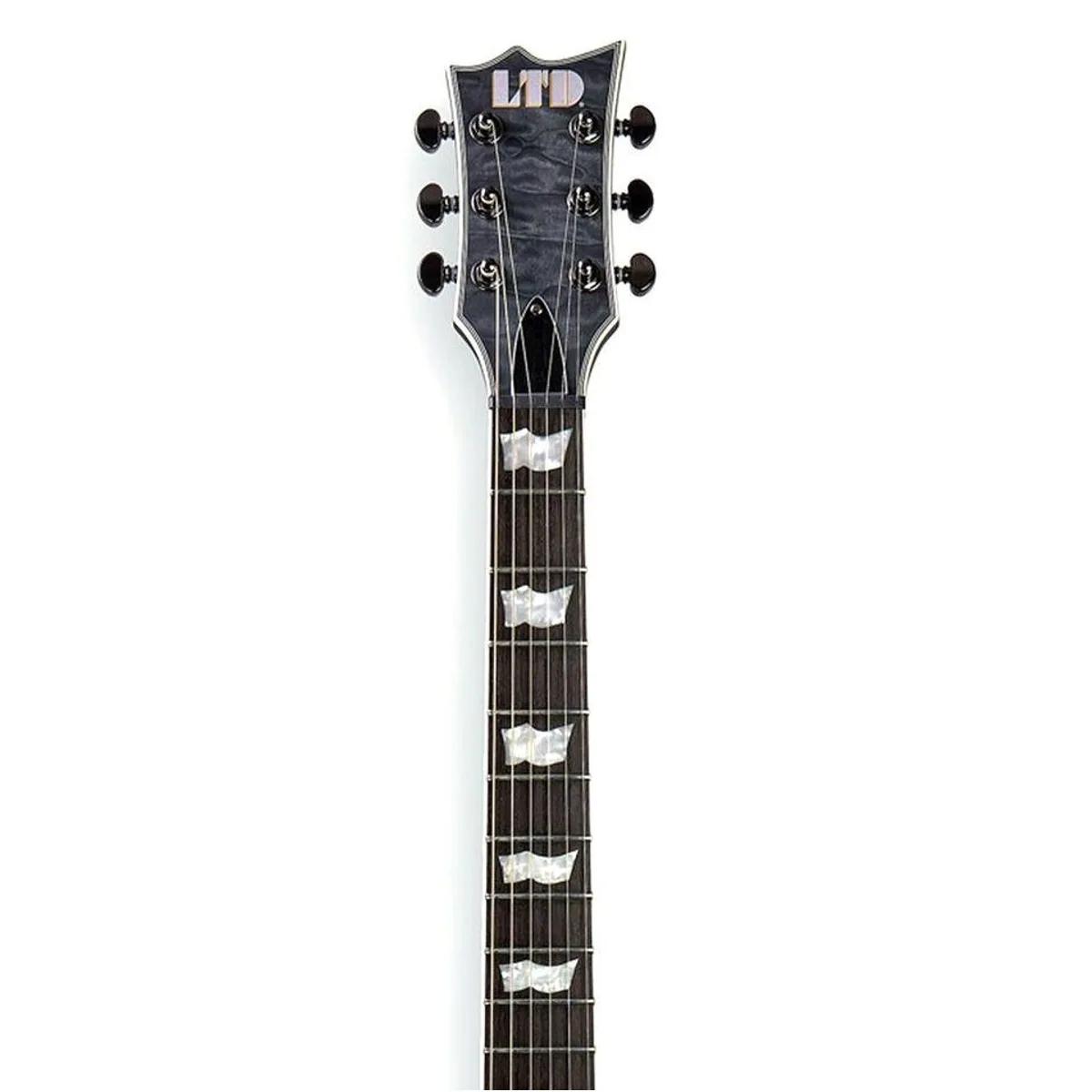 ESP LTD EC-401 QM, hochwertige Verarbeitung, aktive EMG Tonabnehmer, limitierte Edition — See Thru Black 5