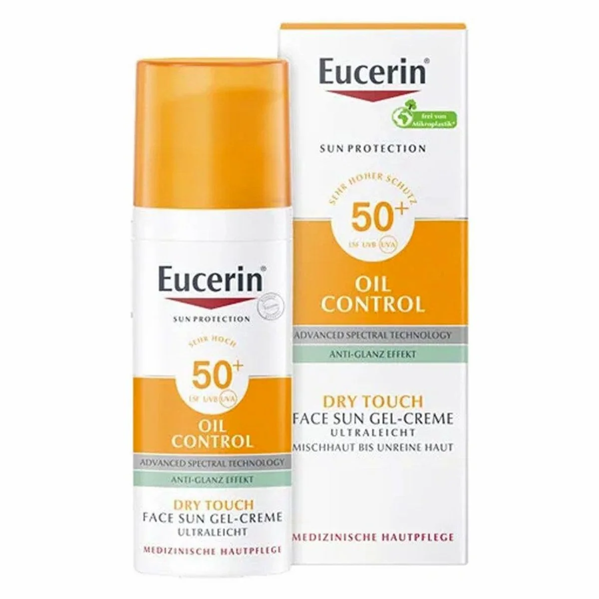 Eucerin Oil Control Face Sun Gel-Creme LSF 50+, ultraleichte Textur, Anti-Glanz-Effekt