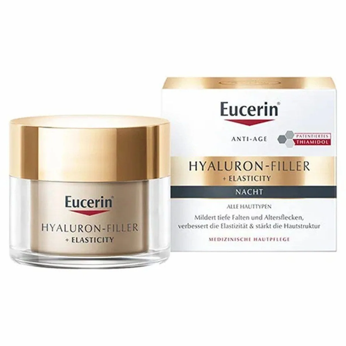 Eucerin Hyaluron-Filler + Elasticity Nachtpflege, mit Kollagen-Elastin-Komplex & Arganöl