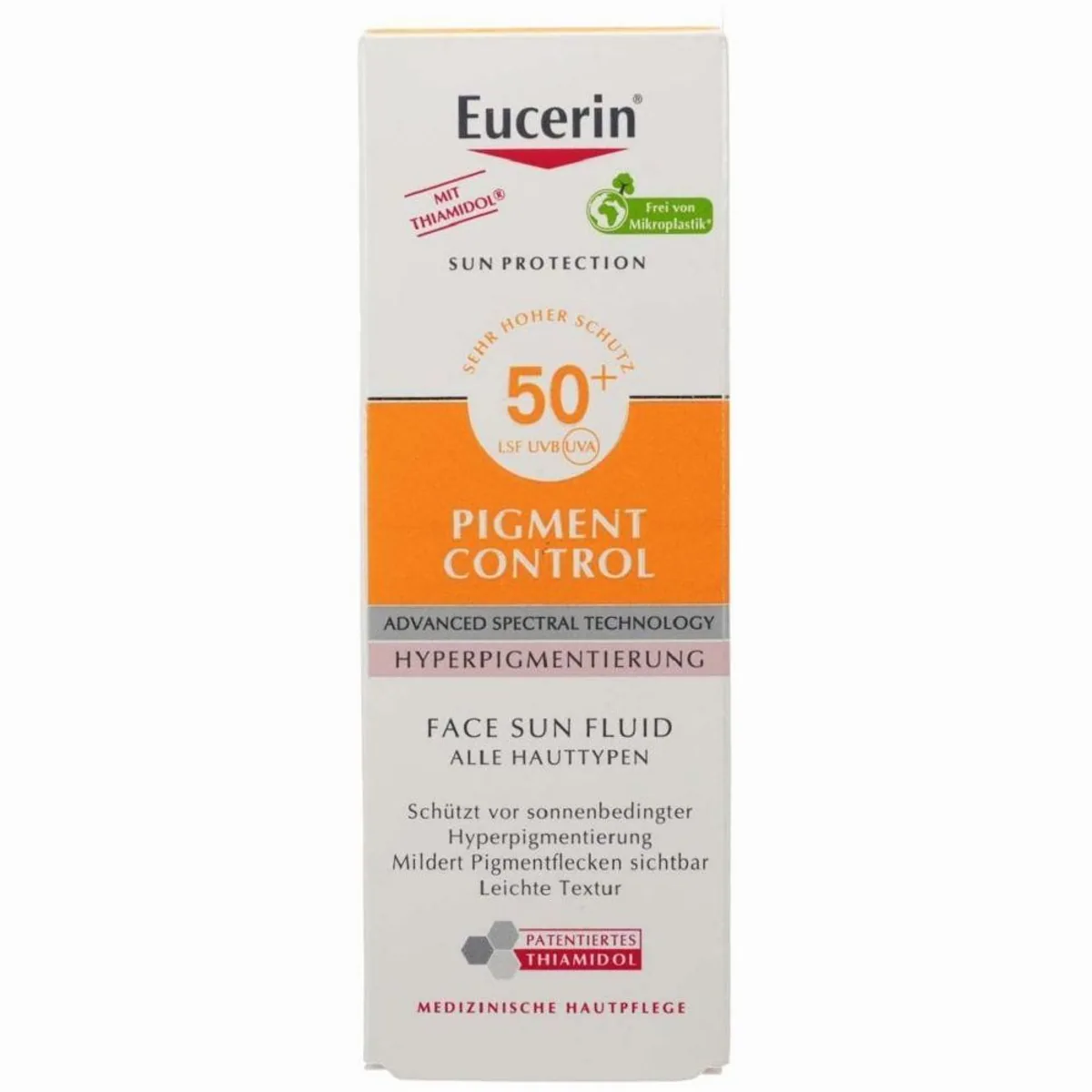 Eucerin Sun Fluid Pigment Control LSF 50+, hoher UV-Schutz, leichte Textur 4