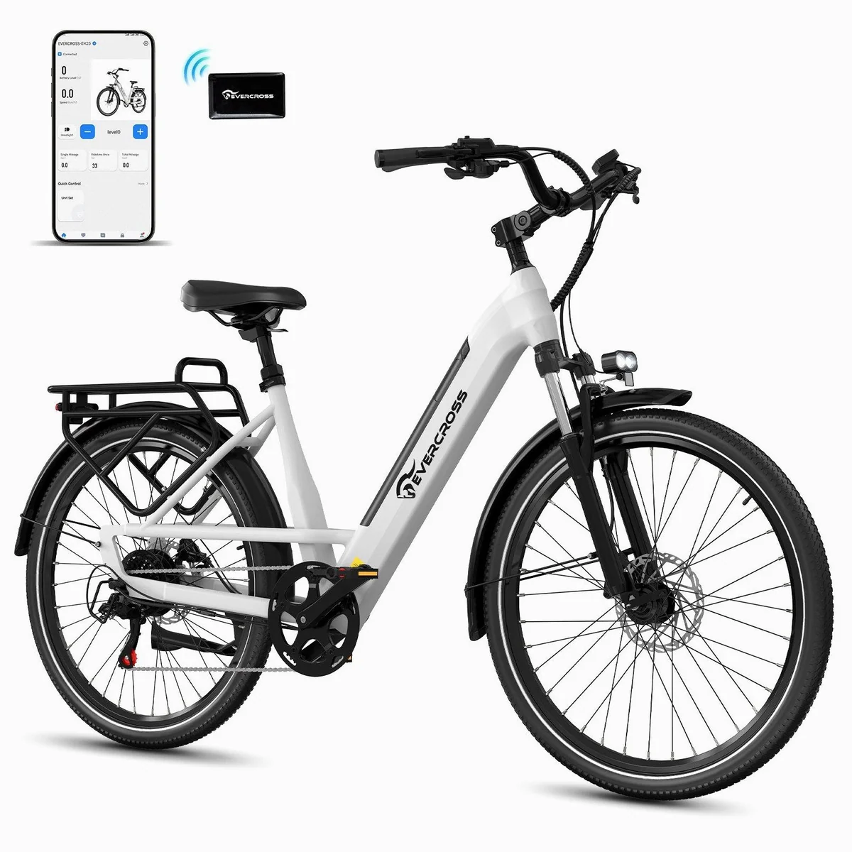 EVERCROSS TECH EK25 E-Bike, 100 km Reichweite, Drehmomentsensor, 7-Gang Shimano