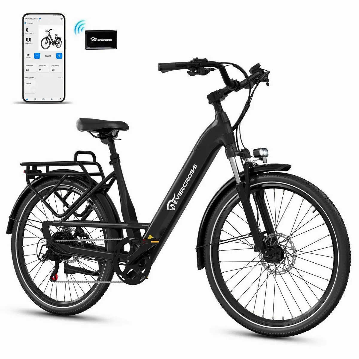 EVERCROSS TECH EK25 E-Bike, 100 km Reichweite, 7-Gang Shimano, Drehmomentsensor
