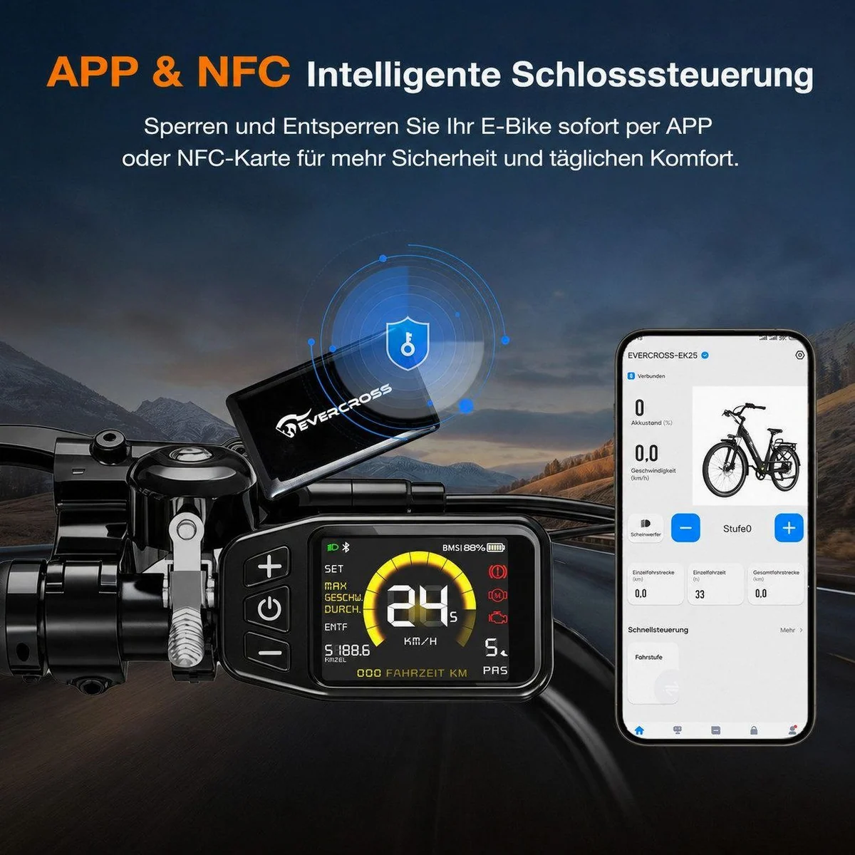EVERCROSS TECH EK25 E-Bike, 100 km Reichweite, 7-Gang Shimano, Drehmomentsensor 2