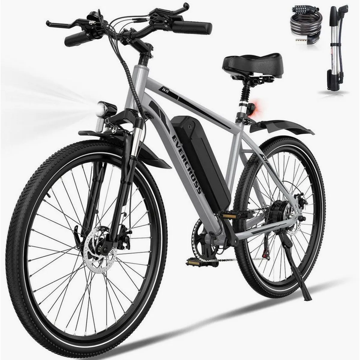 EVERCROSS TECH EK15 E-Bike, 250W Motor, 27,5 Zoll, 36V Akku — ideal für Pendler