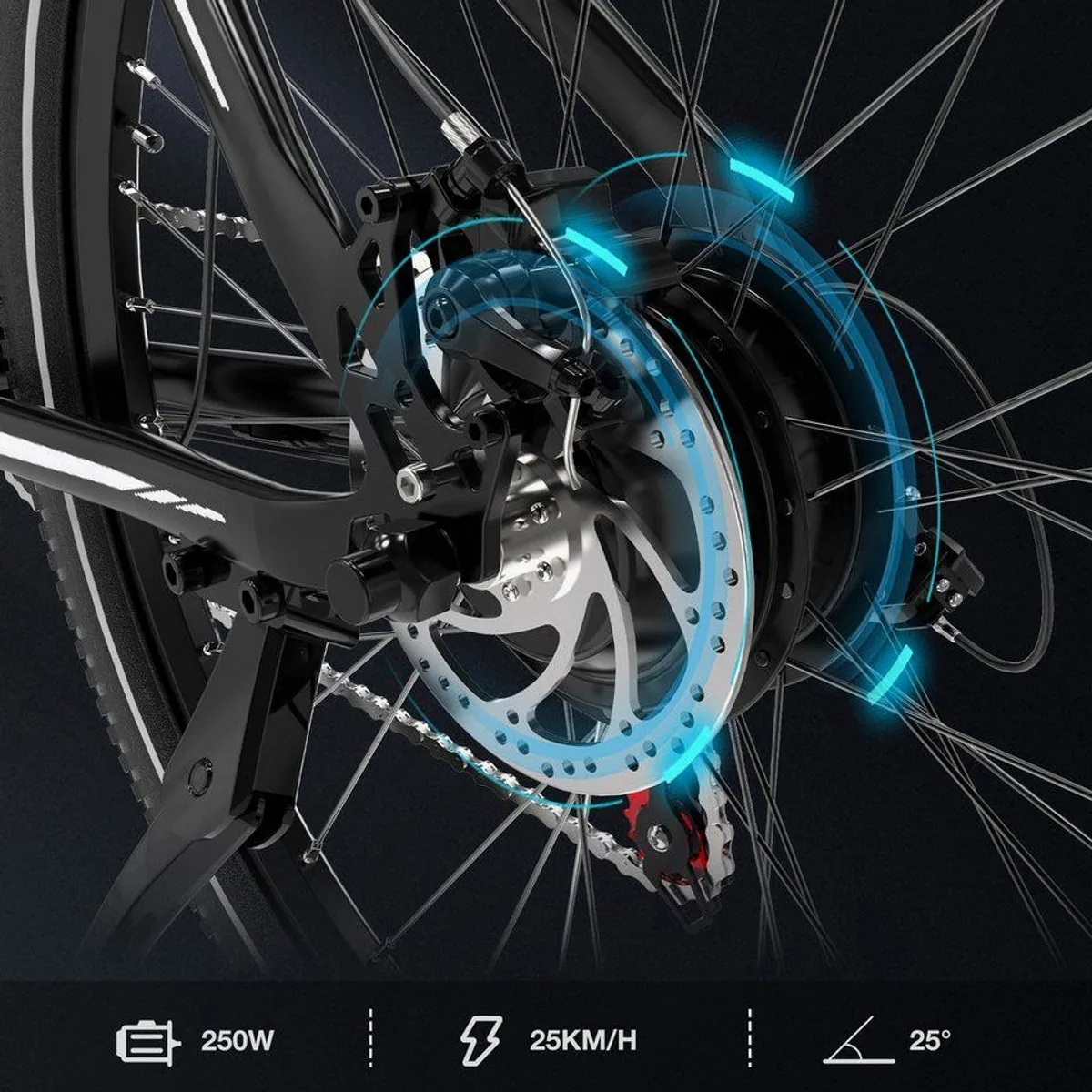 EVERCROSS TECH EK15 E-Bike, 250W Motor, 27,5 Zoll, 36V Akku — ideal für Pendler 4