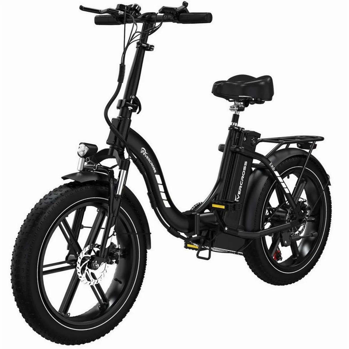 EVERCROSS TECH E-Bike 20×4.0 Fatbike, 250W Motor, abnehmbarer Akku, 130 km Reichweite