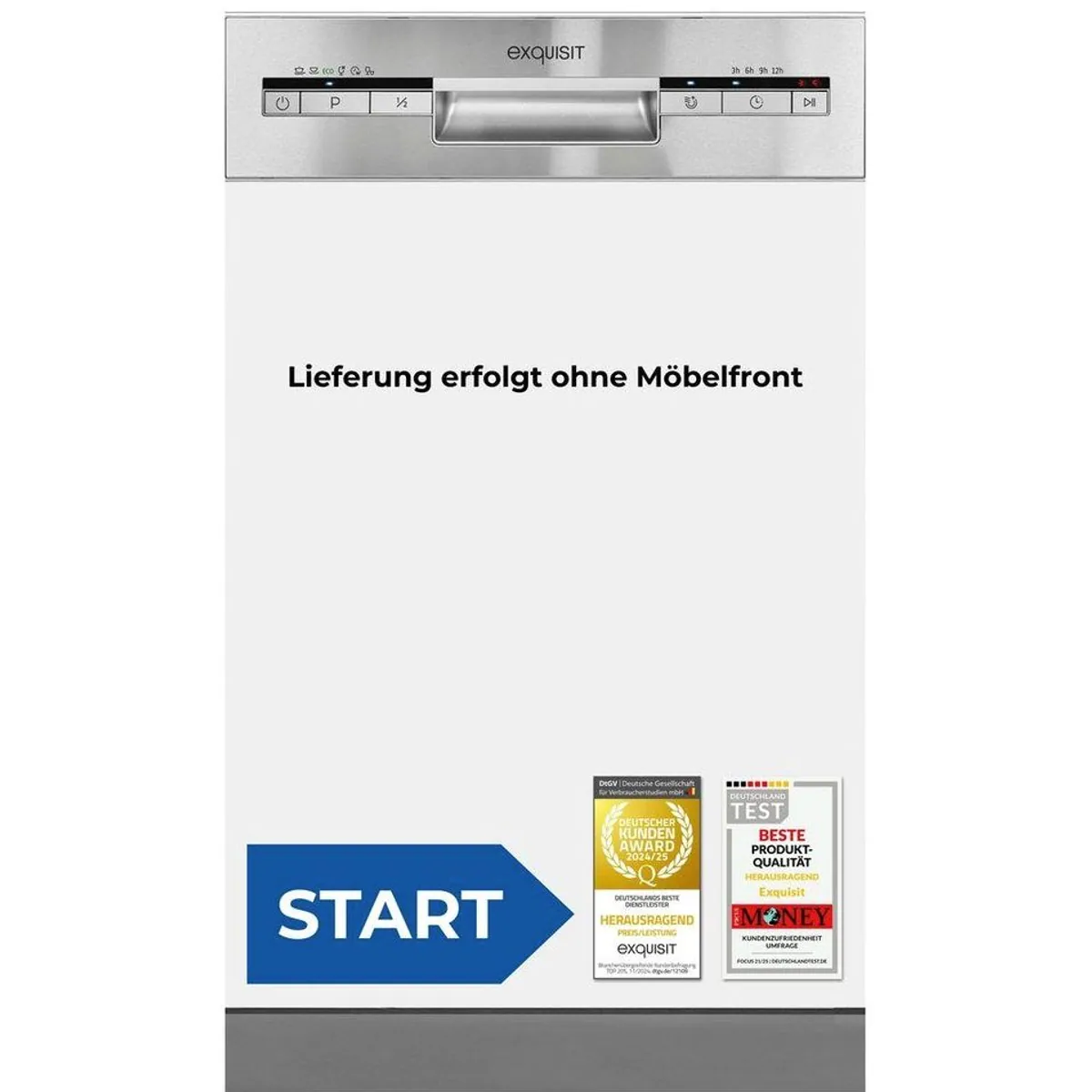 exquisit EGSP51009-EB-030E Geschirrspüler, 9 Maßgedecke, 6 Spülprogramme, 49 dB