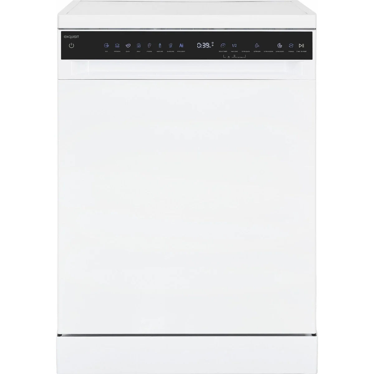 exquisit GSP9616-450B Standgeschirrspüler, 16 Maßgedecke, flüsterleise 44 dB, Energieeffizienzklasse B