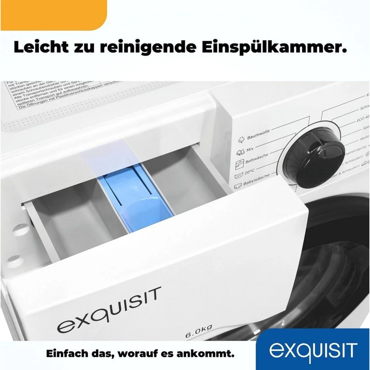 exquisit WA6110-021A Waschmaschine, 6 kg Fassungsvermögen, 16 Programme 5