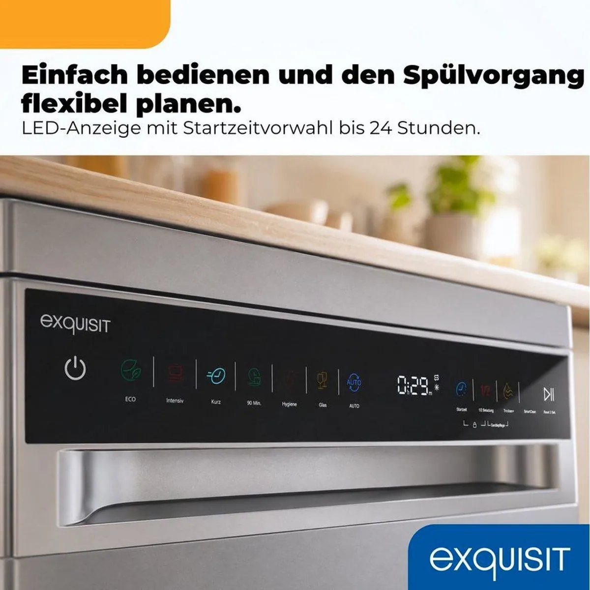 exquisit GSP9311-450C Standgeschirrspüler, 10 Maßgedecke, 7 Programme, AquaStop 5